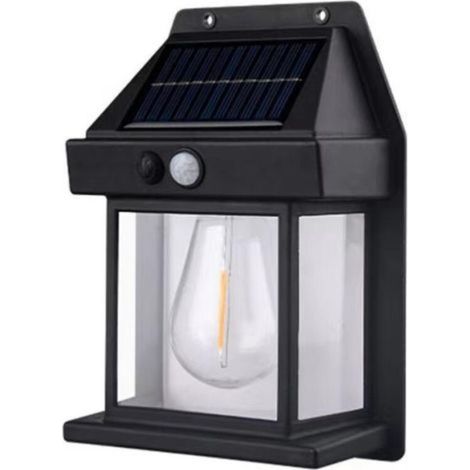 Applique solaire murale noire étanche avec capteur et 3 modes d'éclairage, , idéale pour le jardin et la terrasse. (1/5)