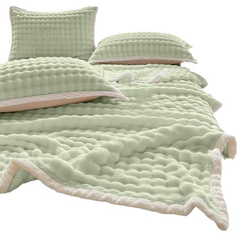 1 Manta de felpa suave y ligera de doble cara, lavable a máquina, para cama matrimonial, sofá y siestas. (1/5)