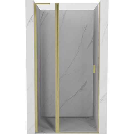 Mexen Mist L Duschdrehtür 110 cm, transparent, gold gebürstet - 8A4L-110-000-55-00 (1/5)