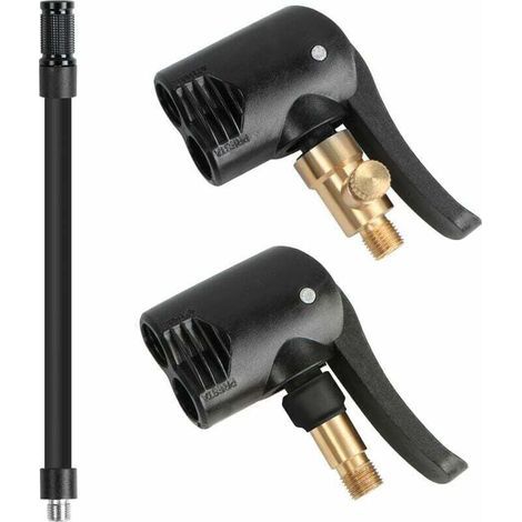 2 unidades de adaptador de válvula de neumático para coche, boquilla de inflado, adaptador, cabezal de bomba de repuesto roscado con doble válvula, para neumáticos de coche, bicicleta y motocicleta (1/4)