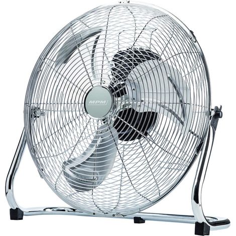 Ventilateur sur pied industriel 60W – 3 pales métalliques 35cm – Débit d'air puissant – Angle réglable jusqu'à 120º – Grille de sécurité – MPM - MWP-04 (1/5)
