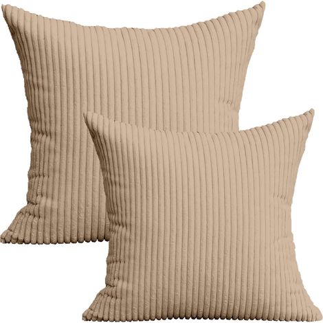 Coussin décoratif 50 x 50 cm (20 x 20 pouces) en polyester rayé bleu marine, style moderne et contemporain (lot de 2), idéal pour le salon et la chambre. Convient pour le salon et la chambre.