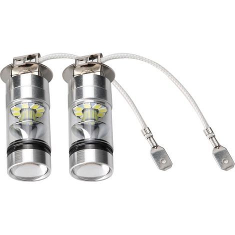 Feux antibrouillard LED H3 – 2 unités, 100 W, 6000 K, 20 SMD haute puissance, compatibles DRL et conduite (1/5)