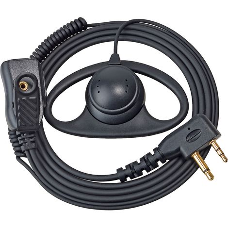 Compatible with soft ear hook earphone kit, includes microphone, PTT walkie-talkie headset, 2-pin plug, and coiled cable. (1/5)
