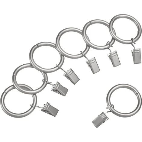 Anneaux de fixation - LAKDD - Lot de 20 - Argent - Diamètre intérieur 3,2 cm - Pour tringles 2,5 cm (1/4)