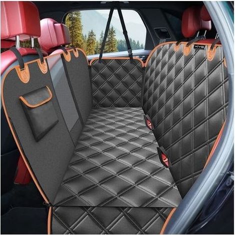 Housse de Siège d'auto pour Chien Banquette Arrière Antidérapant et Imperméable Mise à Niveau Matérielle avec Fenêtre de Visualisation Protection Coffre Universelle Voiture 135X148 cm Noir (1/4)