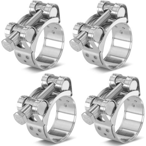 royaluxe - 4 Pièces Colliers de Serrage à Boulon en T en Acier Inoxydable, Plage de Serrage 32-35mm, Largeur 20mm,
