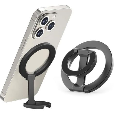Anneau Telephone Portable Magnétique Pliage sur Tout Le Pourtour Support Telephone Mince et Portable Réglable Convient pour Le Bureau la Cuisine Regarder des Vidéos (1/4)