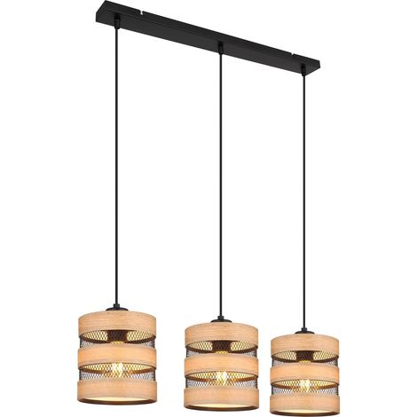 Globo Soeni Plafonnier suspendu de bar noir mat 3x E27