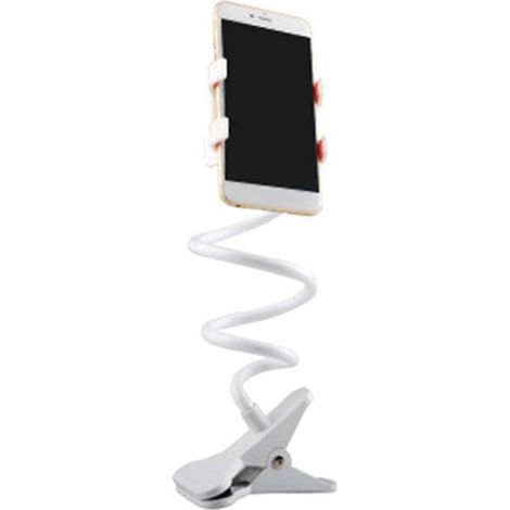 Support flexible pour téléphone portable, pince réglable, blanc (1/5)