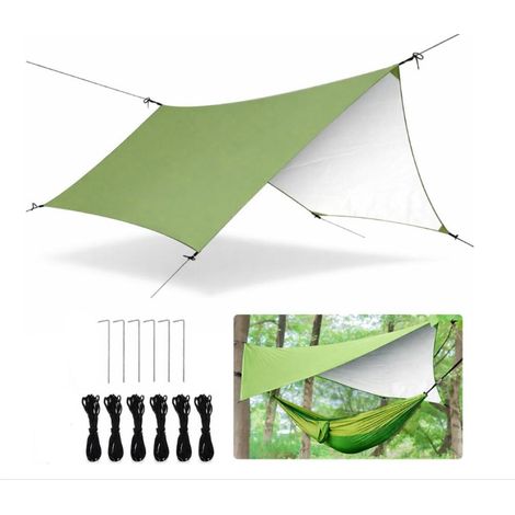 Bâche de tente de camping ultra légère, protection contre la pluie, protection solaire pour camping, extérieur, pique-nique, randonnée, hamac, bâche de tente, bâche de tente, bâche de camping (1/5)