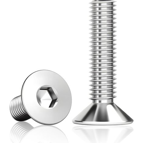 Lot de 120 vis à tête fraisée M4x30 mm, inox six pans creux (1/5)