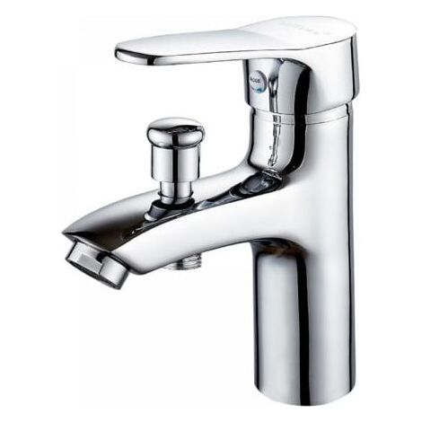 - Robinet de baignoire monotrou, mitigeur de douche en alliage à double usage, eau chaude et eau froide, robinet de douche de salle de bain (1/4)