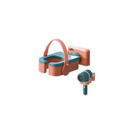 Soporte para secador de pelo, soporte de pared para secador de pelo, soporte giratorio de 180 grados, organizador de accesorios de baño, con correa de fijación de silicona, para guardar secadores de p