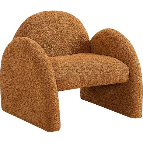 Poltroncina per bambini in tessuto bouclette terracotta - MOSALO