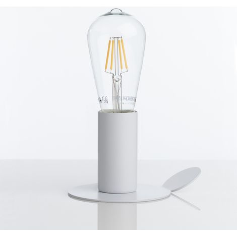 Lámpara de mesa magnética blanca en metal mate Derby