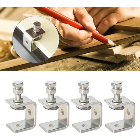 C-Klemmen-Set, C-Klemme mit breiten Backen, robuste Edelstahl-C-Klemme, Holzbearbeitungsklemme, Klemme aus Edelstahl 304, 4er-Set (1/4)