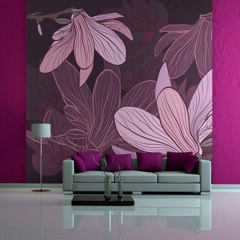 Papier peint fleurs de rêve - 350 x 270 cm (1/4)