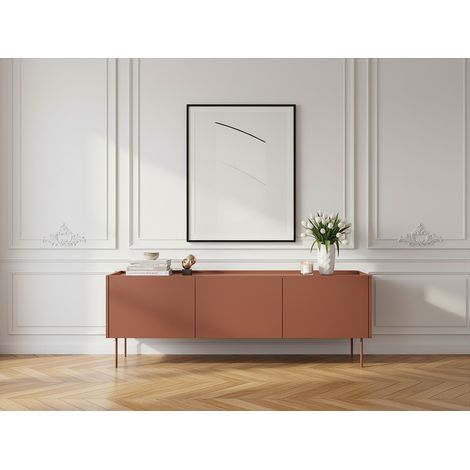 Bobochic – Meuble TV 3 portes 170 cm – Largeur 40 cm – Hauteur 60 cm – Design moderne avec pieds en métal – 6 étagères pour rangement optimal (1/5)