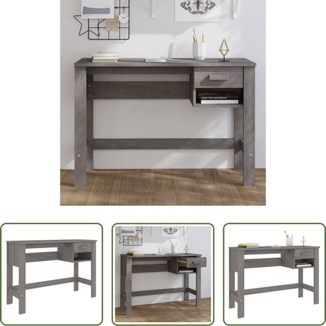 Schreibtisch Kiefer - Schreibtisch HAMAR Hellgrau 110x40x75 cm Massivholz Kiefer (1/5)