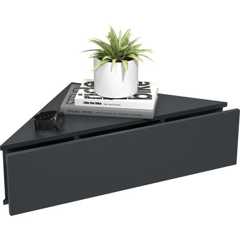 VCM Armadio notturno  Cassetto da parete  Parete  Mensola Angolare Comodino  Dimensioni ca. A. 15 x L. 60 x P. 43 cm - Usal S (Antracite)