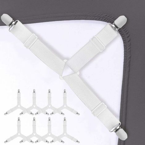 2021 8PCS Attache Drap Housse Tendeur Drap Housse Lit Drap de lit Attaches Triangle Sangles de Soutient pour Drap-Housse et Drap (2C8)