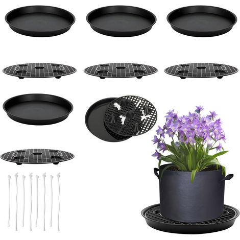 Bandejas de jardinería de 4 piezas con función de riego - UNA