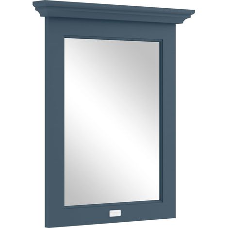 Bayswater Flat Bathroom Mirror 600mm Wide - Stiffkey Blue (1/2)