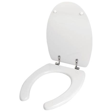 Glänzend weißer Toilettensitz mit Öffnung vorne – Idral Lux