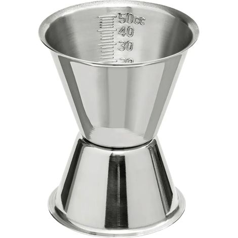 Jigger Doseur à Cocktail en Acier Inoxydable avec Échelle Intérieure Précise 30/50ml pour Barman Professionnel, Durable et Facile à Nettoyer, Idéal pour Cocktails Long Drinks et Shots