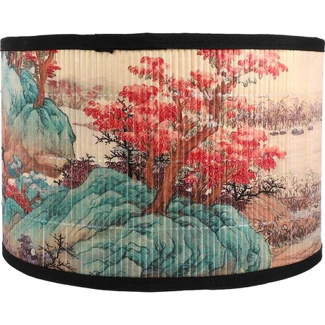 Abat-jour en Bambou Motif Chinois Délicat, Décoration Lumineuse Élégante pour Chambre ou Salon, Matériau Bambou et Fer, Style Frais et Unique (1/5)