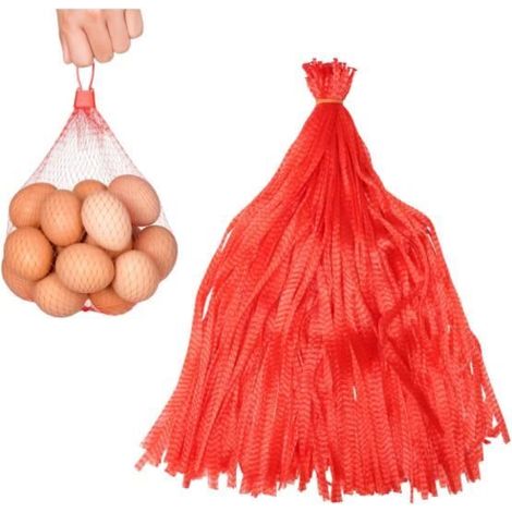 Sac Filet Rouge Réutilisable [Pack de 100] - Filet Pomme de Terre 60 cm avec Fermeture en Boucle- Sac Legumes Reutilisable Produits (1/4)