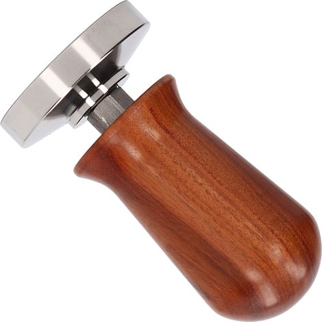 Tamper à pression constante, pilon à café en acier inoxydable avec manche en bois massif et base inox 58mm (1/5)