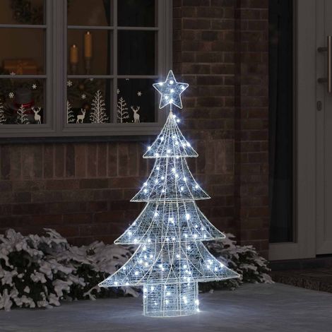 Weihnachtsbaum mit 100 LEDs Kaltweiß 120 cm Acryl