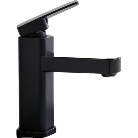 Grifo de lavabo, indicador LED de temperatura, control monomando, negro, G1/2 (1/5)