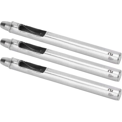 Kit de poinçonnage cuir 3 pièces avec emporte-pièce circulaire 5mm en acier, pour projets DIY et travail du cuir