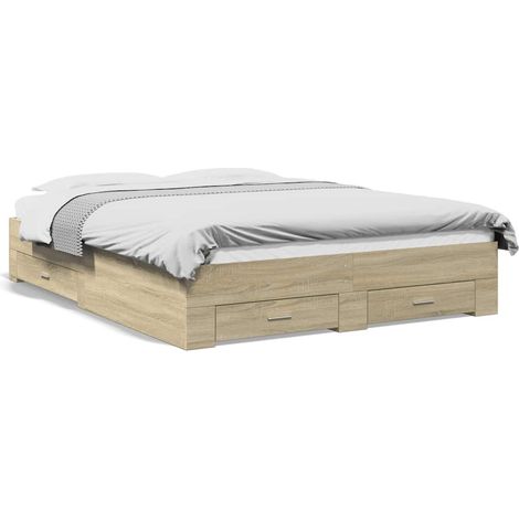 Maison Exclusive - Giroletto Cassetti Rovere Sonoma 160x200 cm Legno Multistrato (1/5)