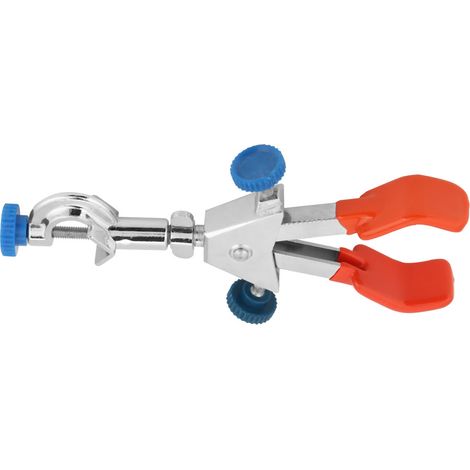Équipement de laboratoire, double régulateur, pince pour flacons de produits chimiques, support en acier, porte-condensateur (grand) (1/5)