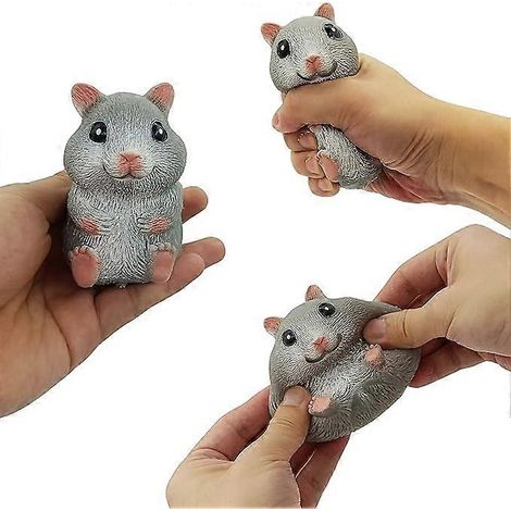 Balle anti-stress hamster mignonne et décompressante, jouet anti-stress pour enfants et adultes, jouet sensoriel à presser pour l'anxiété, l'autisme et le TDAH (1/5)