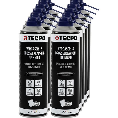 TECPO Vergaser- und Drosselklappenreiniger 10x 500ml Lösemittel AGR Ventil Reiniger Carburetor Cleaner Einspritzdüsen Düsenreiniger Ansaugreiniger