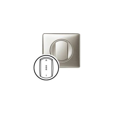 Enjoliveur doigt large pour interrupteur bipolaire à voyant - Titane - Céliane - 68323 - Legrand (1/4)