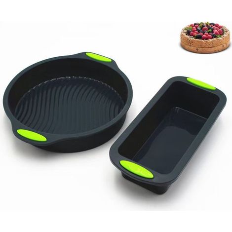 pezzi Teglia da forno per pane, in silicone, con rivestimento antiaderente, teglia in silicone, teglia per torte, teglia da forno, teglie per torte e pane, senza BPA, grigio scuro (1/5)