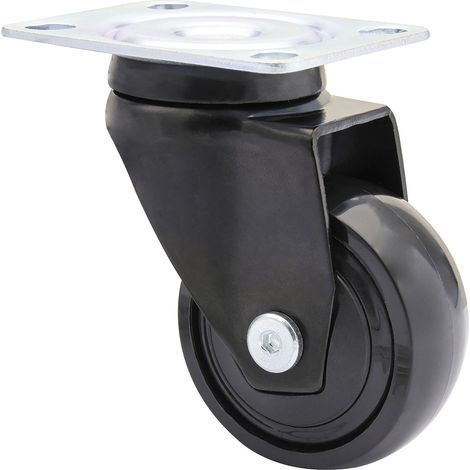Wagner Lenkrolle für Möbel RO2252 mit Kunststoff-Rad ø 50mm und Gleitlager - Möbelrolle Tragkraft 50kg, Stahl/Kunststoff schwarz (1/2)