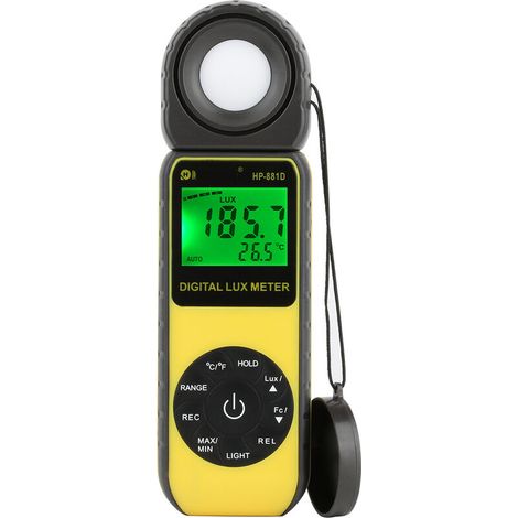 Digital Luxmetre Numerique 400,000 Luminosité/Clair au Mètre,Mesureurs de Lumière,Mesureur de Température Ambiante avec Portée Jusqu'à 400,000 Lux,1–40000FC Luxmetre(881D) (1/5)