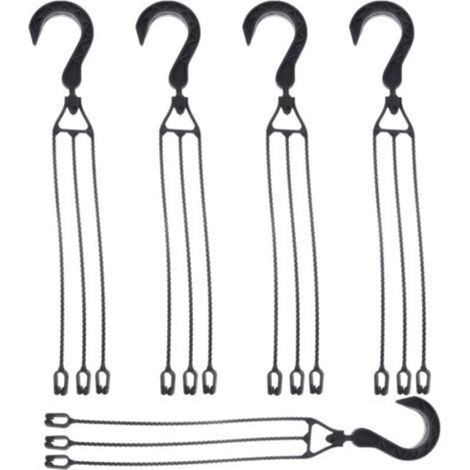 5 paquets Chaîne de suspension en plastique pour Pots de fleurs, crochet de panier suspendu rotatif à 360 °, support de Pot de fleur (noir) (1/5)