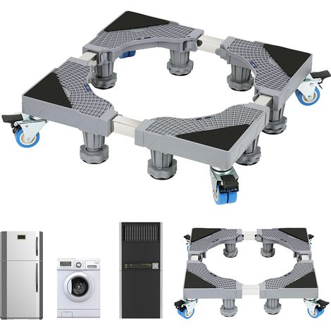Wolketon Supporto per lavatrice Base per Lavatrice Regolabile 41-64 cm 8 piedi + 4 ruote