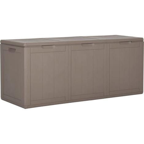 Boîte de rangement de jardin 270 L Marron PP (1/5)
