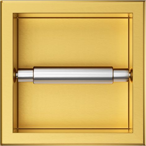 Balneo Porte-papier toilette encastrable 17,3x17,3x8,7cm, acier inoxydable, finition gold, WALL-BOX PAPER 1 (1/5)