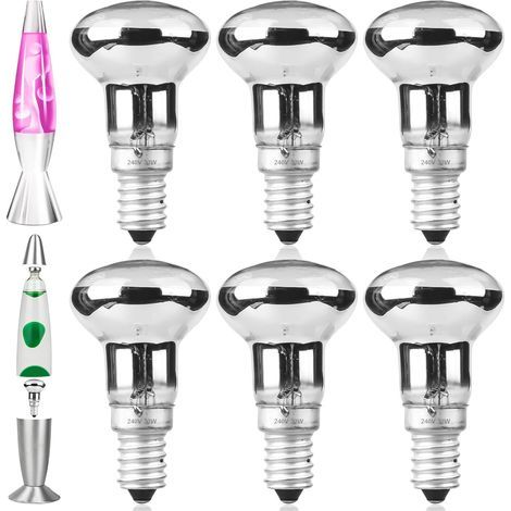 6er-Pack R39 E14 25W Warmweiß 400lm Glühbirnen für Lavaleuchten und Dekoration (1/5)