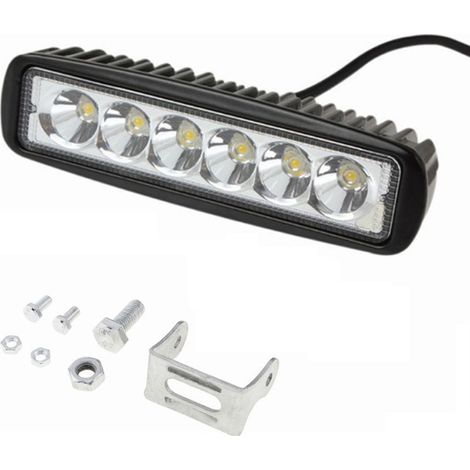 1 Pcs Phare LED, 6 Pouces 18W Projecteur Barre LED 12v pour Moto Voiture Camion SUV Bateau 4x4 (1/5)